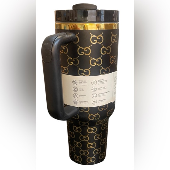 Stanley 40 oz Tumbler With Iconic logo Black and Gold - Picture 3 of 6